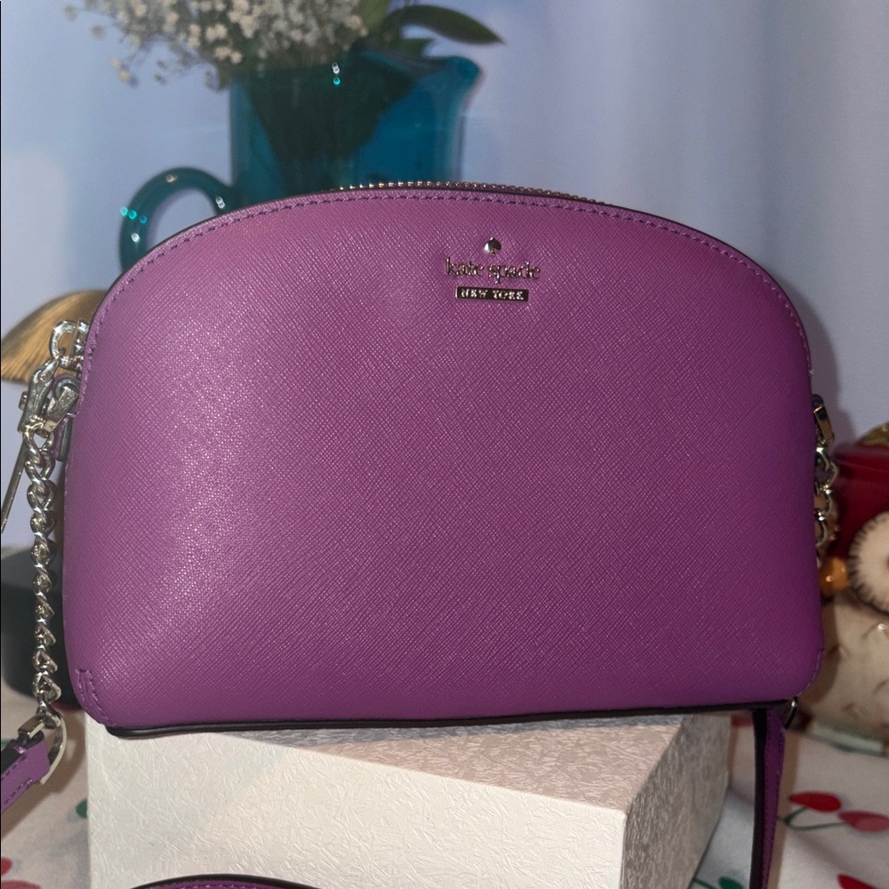 Kate Spade Vibrant Purple Dome Crossbody Bag EUC